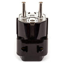 Adaptador de enchufe OREI 2 en 1 de EE. UU. a Europa (Schuko, tipo E/F) - Paquete de 2, color negro