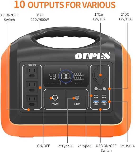 OUPES 1200 Portable Power Station | 1200W 992Wh