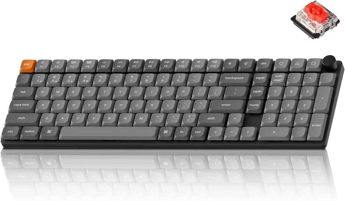 【静音スイッチ付】keychron k17 max K17 Max Swappable Gateron RGB Backlight Red Switch Keyboard
