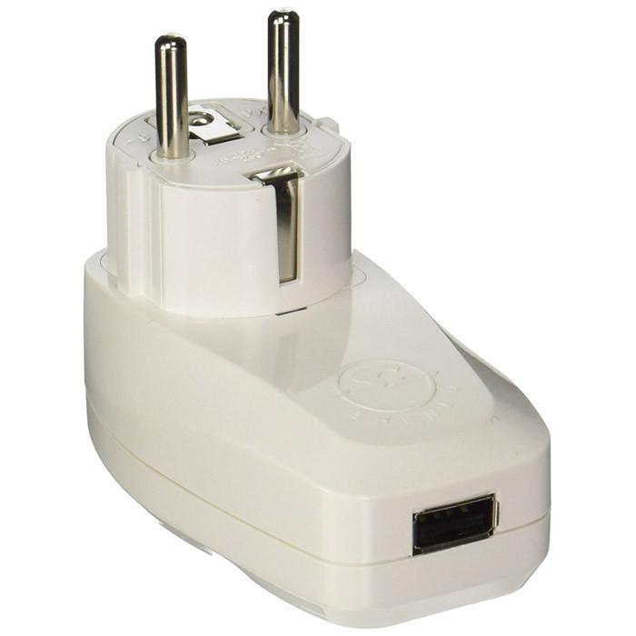 Adaptador de enchufe de viaje coreano con USB y protección contra sobretensiones - Tipo E/F con conexión a tierra