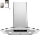 CIARRA 30 Inch Smart Wall Mount Canopy Range Hood With Alexa And Google Home Voice Control CAS75502W-OW