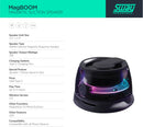 Sway - Altavoz Bluetooth magnético con luz LED Magboom (paquete de 4) - Negro