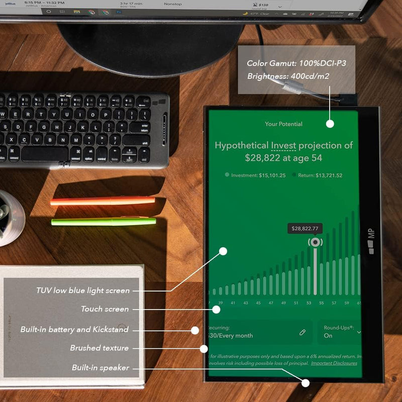 Monitor portátil avanzado LCD Glance Pro de 15,6" de Mobile Pixels