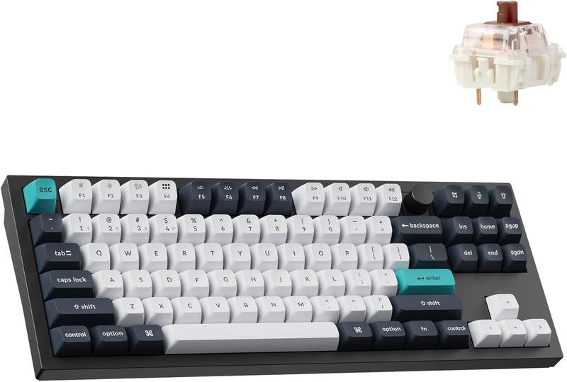 Keychron Q3 Max Swappable RGB Backlight Brown Switch Knob Version Keyboard - Black