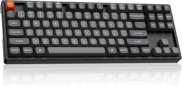 Teclado Keychron K8 Max con retroiluminación RGB intercambiable, interruptores rojos de aluminio - Negro