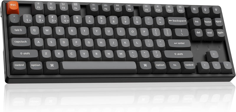 Teclado Keychron K8 Max con retroiluminación RGB intercambiable, interruptores rojos de aluminio - Negro