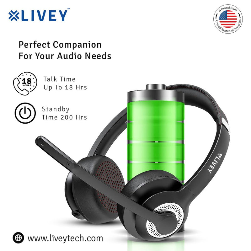 LIVEY 715BT Wireless Headset with Noise Cancelling