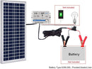 Kit de cargador solar Acopower de 35 W y 12 V, controlador de carga de 5 A con pinzas de cocodrilo