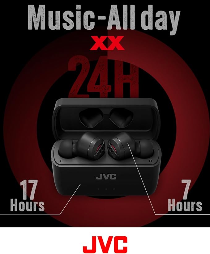 JVC True Wireless Extreme Bass Earbuds Black