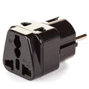 Adaptador de enchufe OREI 2 en 1 de EE. UU. a Europa (Schuko, tipo E/F) - Paquete de 2, color negro