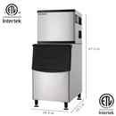 al Ice MaEQCHEN 500 lb Ice Maker Commercichine with 375 lb Ice Bin