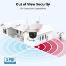 Cámara reflectora con cable AOSU de 2600 lúmenes de brillo, ángulo de detección de 270° y protección para vehículos.