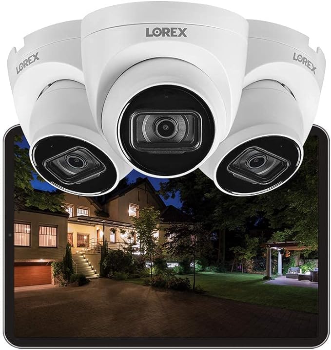 Lorex E841CD-E 4K Ultra HD 8.0-MP Add-on IP Dome Security Camera with Listen-In Audio and Color Night Vision, White, E841CD-E