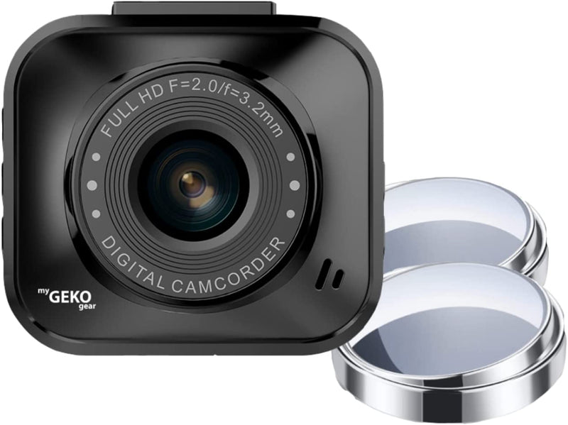 myGEKOgear by Adesso Orbit 122 Full HD 1080p Dash Cam, G-Sensor, and 2 Blindspot Mirrors Included