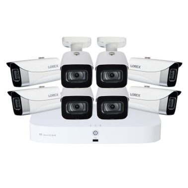 Lorex N84382-8CA8-E Fusion 4K 8.0-MP 8-Camera-Capable 2-TB Wired NVR System, White (with Eight 4K Wired IP Bullet Cameras)