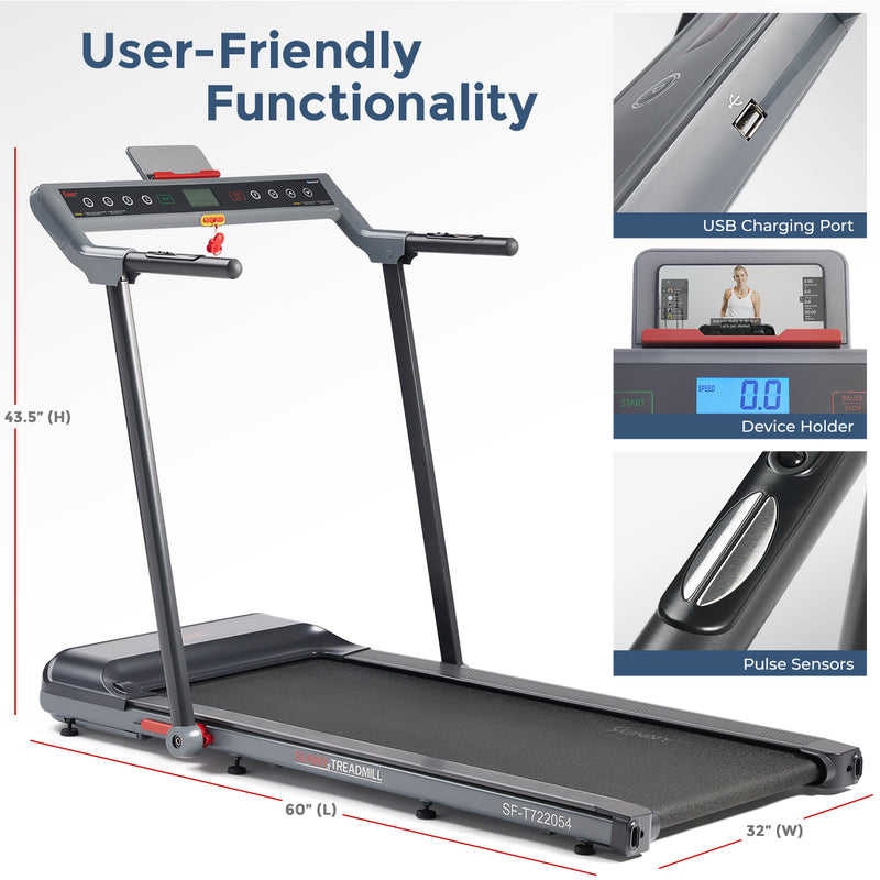 Cinta de correr plegable conectada Sunny Health &amp; Fitness Pegasus - SF-T722054