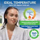 Durasage Health - Sauna infrarroja portátil Durasage de tamaño completo para el hogar | Infrarrojos con campos electromagnéticos ultrabajos | Iluminación LED, almohadilla térmica para pies, ventilador de cerámica (para 2 personas) 