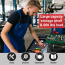 600 lbs Heavy Duty Plastic Rolling Utility Cart for Warehouse/Garage/Restaurants/Offices, HDPE Shelves, 5" Caster Wheels