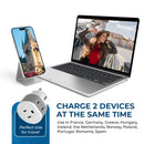 Adaptador de viaje para Alemania y Francia - 2 en 1 - Tipo E/F - Diseño compacto (US-9)