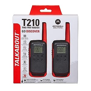 Motorola Solutions T210 Two-Way Radio Black W/Red Two-Pack