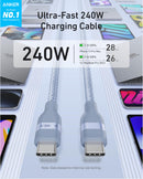 Anker USB-C to USB-C Cable (3 ft / 6 ft, 240W, Upcycled-Braided)