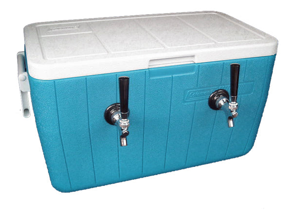 70' SS Coil Double Faucet Draft Beer Jockey Box - Stainless Steel Contact