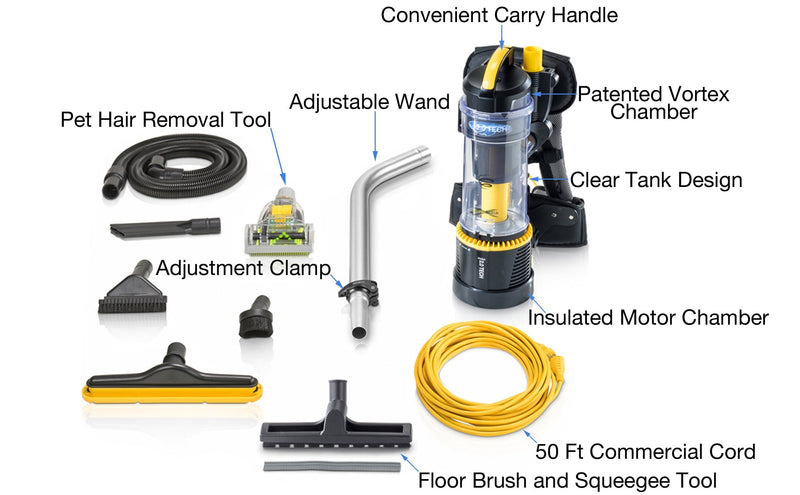Demo Model Prolux 2.0 Commercial Bagless Upright Backpack Vacuum w/ Deluxe 1 1/2 inch Tool Kit