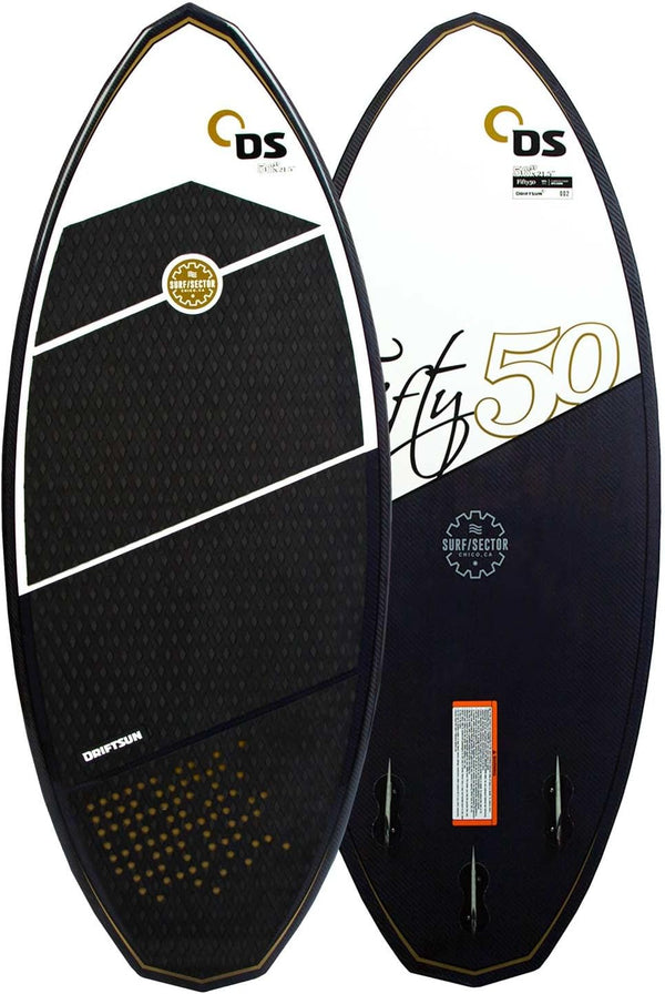 Driftsun Fifty50 Wakesurf Board - 4' 9" Carbon Fiber Skim Style Wake Surfboard