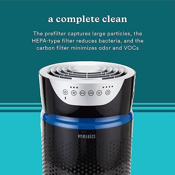 Homedics TotalClean 5-in-1 Tower Air Purifier - Small Room Black