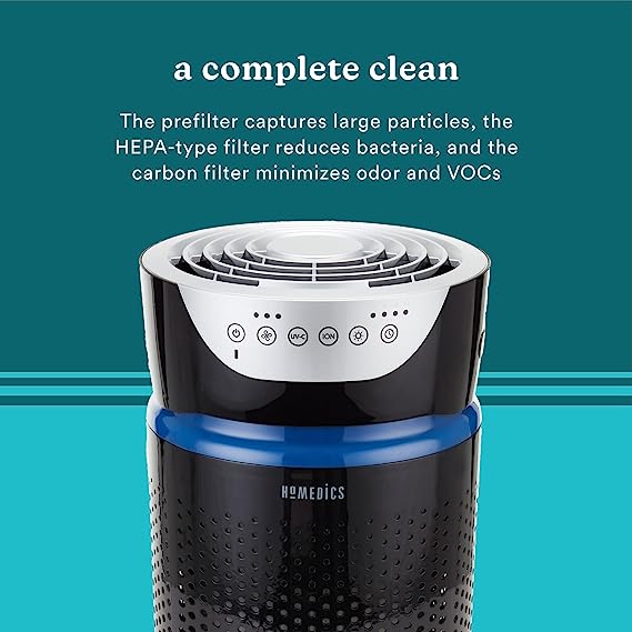 Homedics TotalClean 5-in-1 Tower Air Purifier - Small Room Black