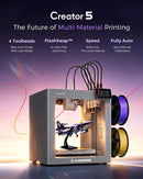 FLASHFORGE Creator 5 4-Toolhead Changer 3D Printer