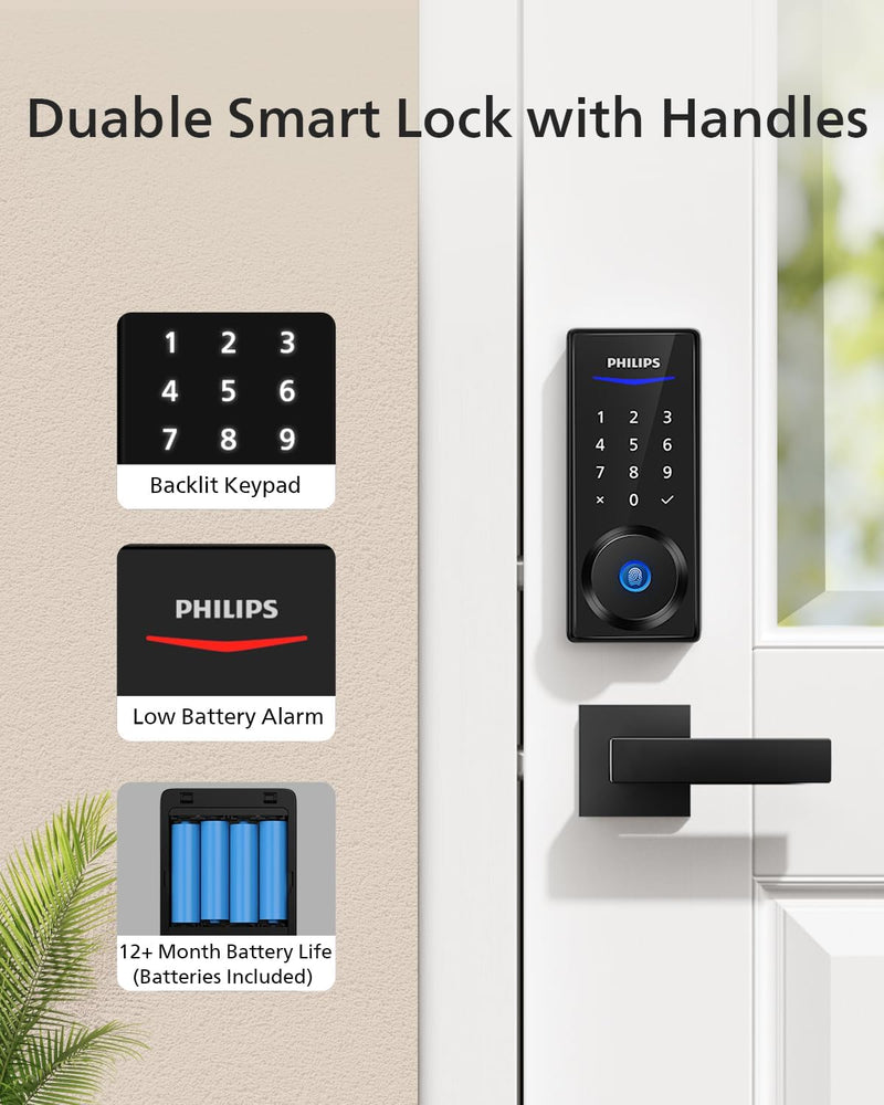Philips Bluetooth Smart Deadbolt Door Lock- DDL240X-1HB