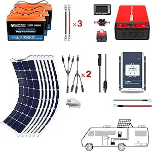 Acopower 110w flex
300Ah/1.5kW
(3x100Ah) Li300Ah F660w