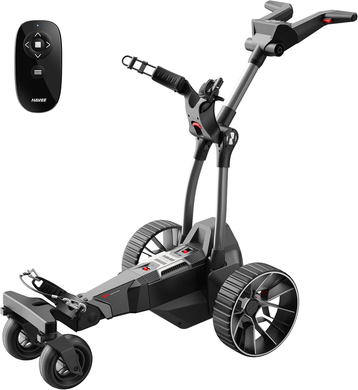 bison folding fishing seat box trolley with pneumatic tyres Navee Birdie 3 Electric Golf Push Cart