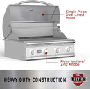 Bull 24" Steer Drop In Grill NG - 3 Burner / 45,000 BTU's
