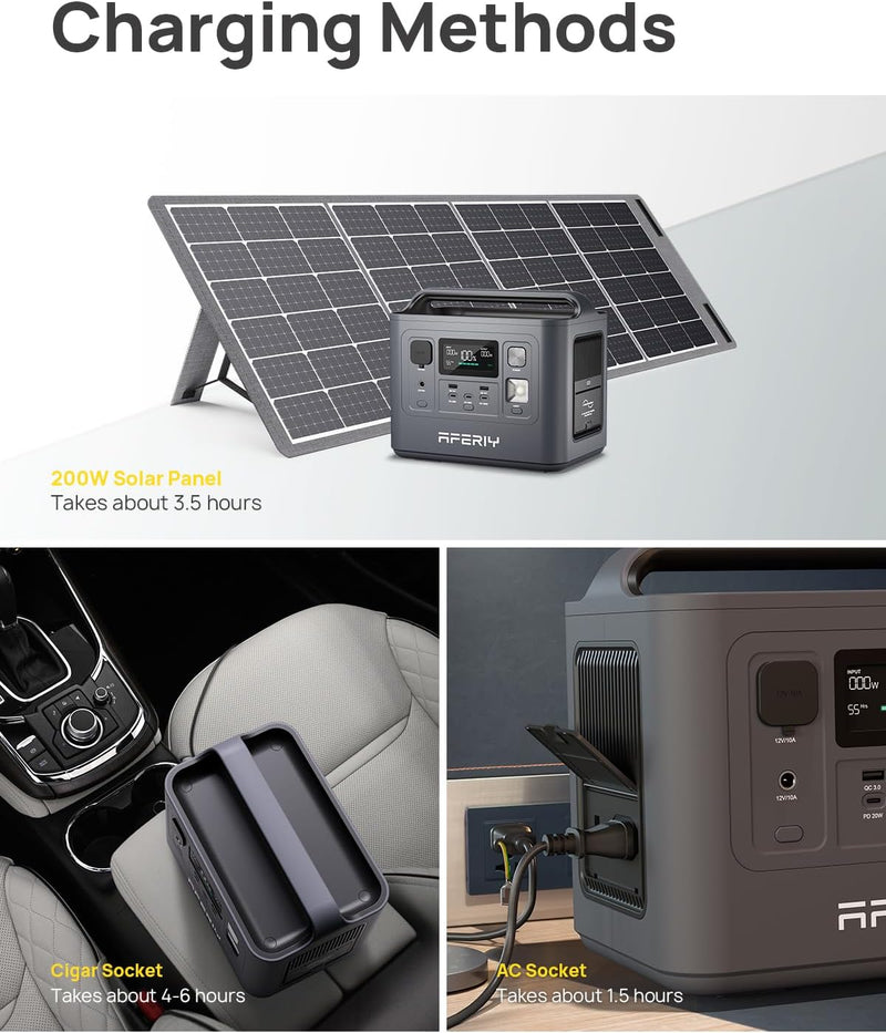 Estación de energía portátil AFERIY P110 de 1200 W y 1248 Wh