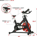 Bicicleta de ciclismo para interiores con transmisión por correa magnética Evolution Pro II de Sunny Health &amp; Fitness - SF-B1986