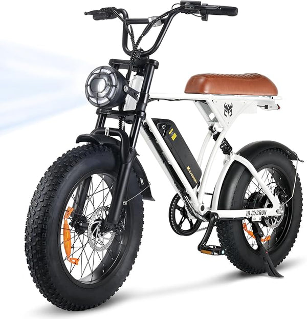 CYCROWN Cycrun Moped Style Electric Bike for Adults (750W Motor/ 88KM Range/ 32 KM/h Top Speed/7 Speed Gear/Full Suspension/UL 2272 Certified) CYCROWN Cycrun Moped Style Electric Bike for Adults (750W Motor/ 88KM Range/ 32 KM/h Top Speed/7 Speed Gear/Full Suspension/UL 2272 Certified)