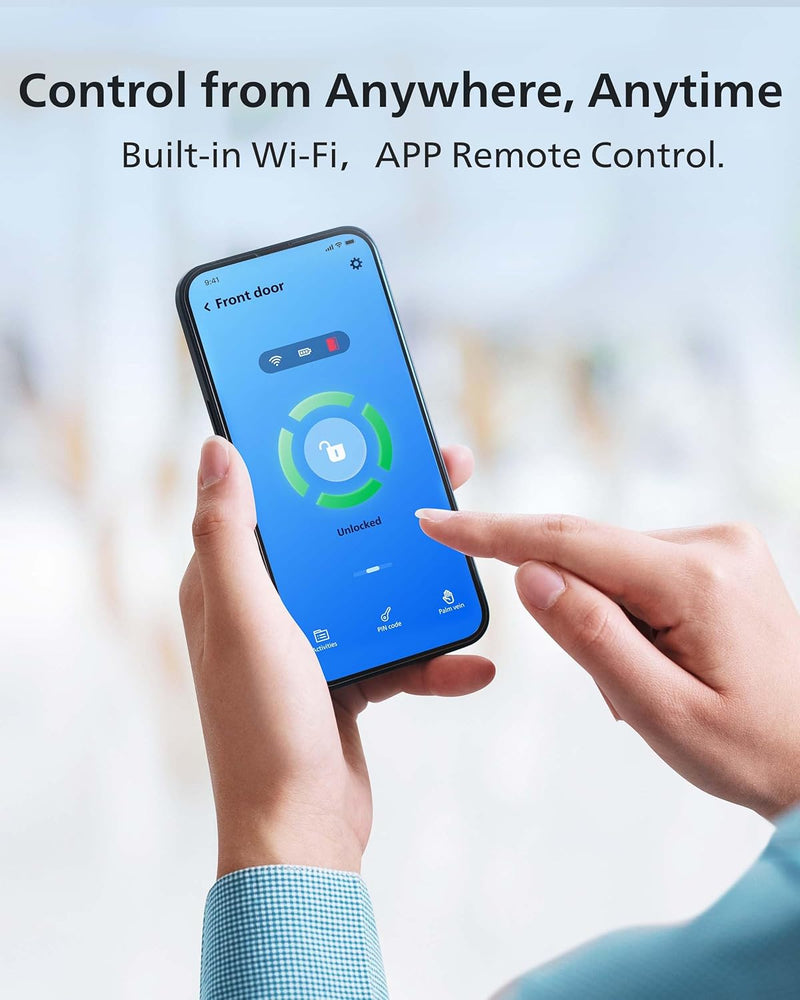 Philips 2-in-1 Combo Unit- Wi-Fi Palm Recognition Smart Deadbolt Door Lock with Wireless Doorbell
