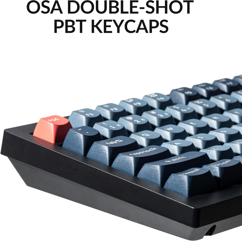 Teclado Keychron V6 Max con retroiluminación RGB intercambiable y interruptores marrones - Negro - Versión con perilla