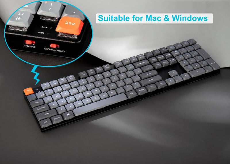 Teclado Keychron K5 Max con interruptores Gateron RGB intercambiables y retroiluminación marrón
