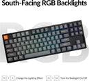 Keychron K8 Max Swappable RGB Backlight Aluminum Red Switch Keyboard - Black