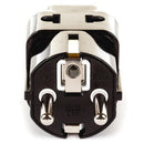 Adaptador de enchufe OREI 2 en 1 de EE. UU. a Europa (Schuko, tipo E/F) - Paquete de 2, color negro