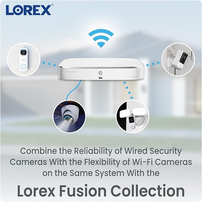 Cámara de seguridad para exteriores con batería y Wi-Fi adicional de 4,0 MP y 2K Lorex U424AA-E, color blanco