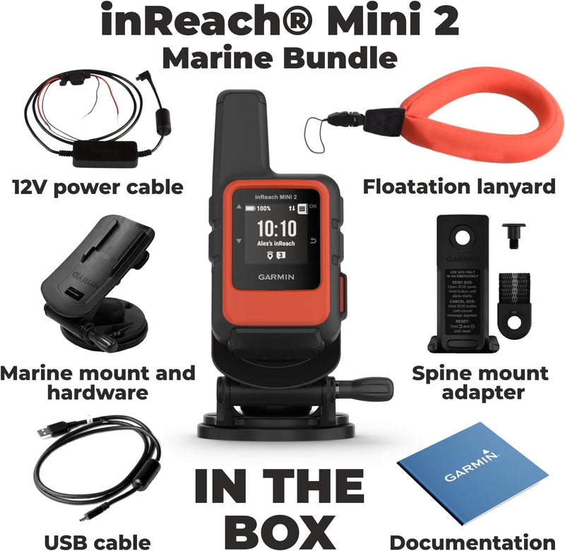 garmin inreach mini backpack attachment Garmin inReach Mini 2 Marine Bundle, Flame Red | Wellbots