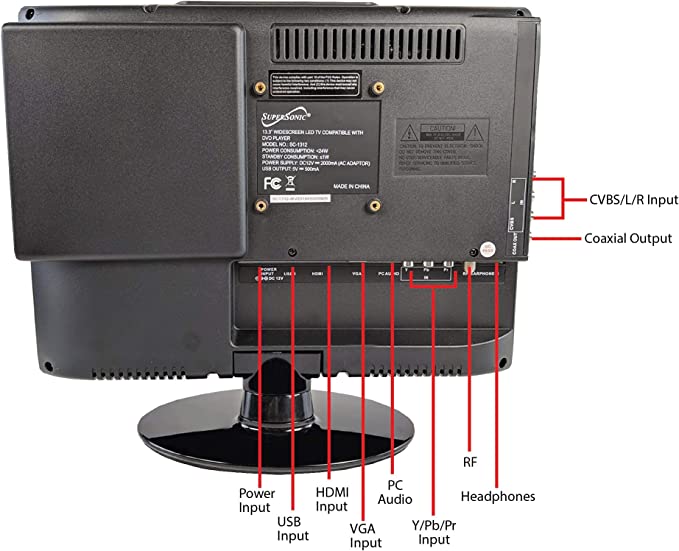 Supersonic 13" AC/DC LED Widescreen HDTV/DVD Combo