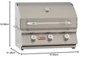 Bull 24" Steer Drop In Grill LP - 3 Burner / 45,000 BTU's