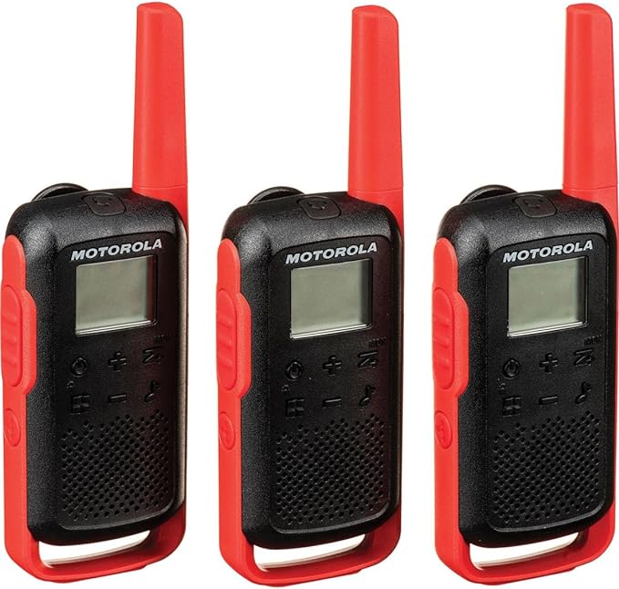 Motorola Solutions T210TP Two-Way Radio Black W/Red Three-Pack