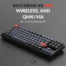 Keychron K8 Pro - Interruptor de aluminio rojo con retroiluminación RGB intercambiable - Negro