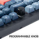 Teclado Keychron V6 Max con retroiluminación RGB intercambiable y interruptores marrones - Negro - Versión con perilla